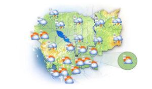 Rain forecast for parts of Cambodia due to Twin Typhoons
